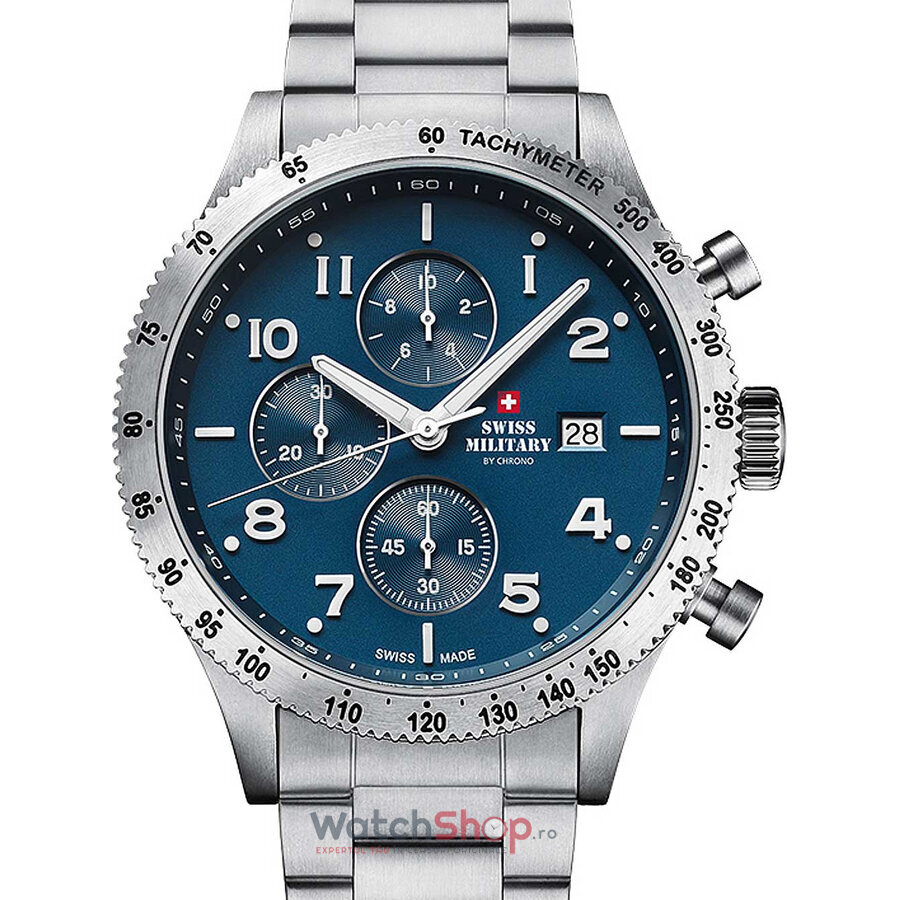 Ceas Original Swiss Military by Chrono Casual Albastru S SM34084.02 pentru Barbati cu Comanda Online