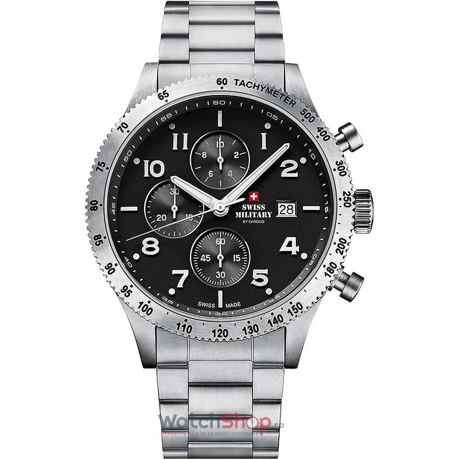 Ceas Original Swiss Military by Chrono Casual Negru S SM34084.01 pentru Barbati cu Comanda Online