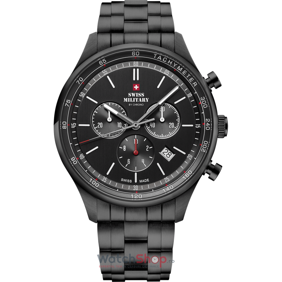 Ceas Original Swiss Military by Chrono Sport Negru CHRONOGRAPH SM34081.04 pentru Barbati cu Comanda Online