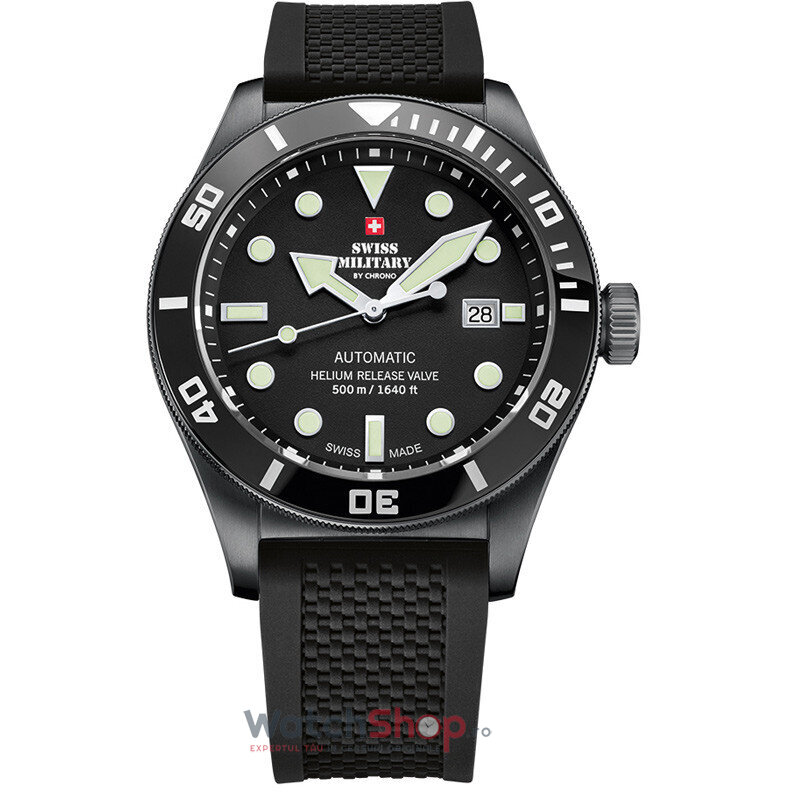 Ceas Original Swiss Military by Chrono Sport Negru DIVER SMA34075.05 pentru Barbati cu Comanda Online