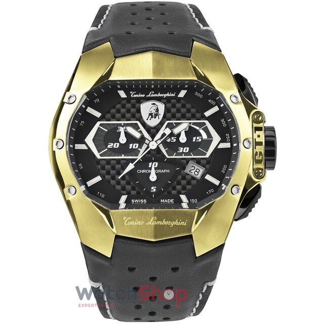 Ceas Original Tonino Lamborghini Lux Negru GT1 T9GD-YG Cronograf pentru Barbati cu Comanda Online