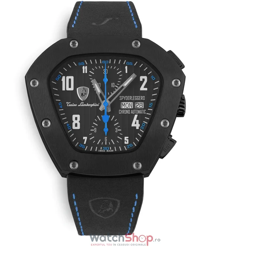 Ceas Original Tonino Lamborghini Lux Negru SPYDERLEGGERO CHRONO TLF-T07-4 pentru Barbati cu Comanda Online