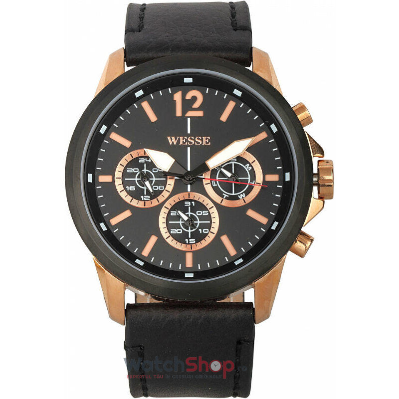 Ceas Original WESSE Casual Negru WEEKENDER WWG400501L pentru Barbati cu Comanda Online