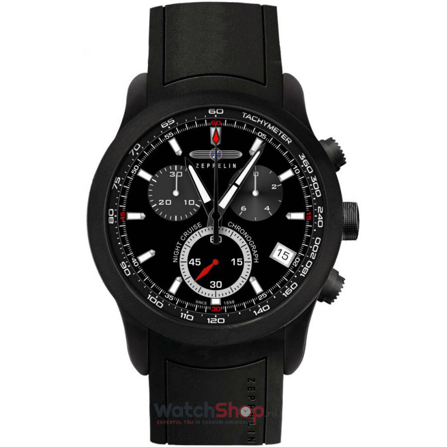 Ceas Original Zeppelin Casual-Sport Negru NIGHT CRUISE 7290-2 pentru Barbati cu Comanda Online