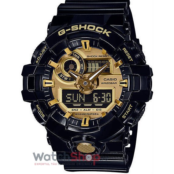 Ceas Outdoor Casio Barbatesc G-SHOCK GA-710GB-1AER Auriu Quartz Original cu Comanda Online