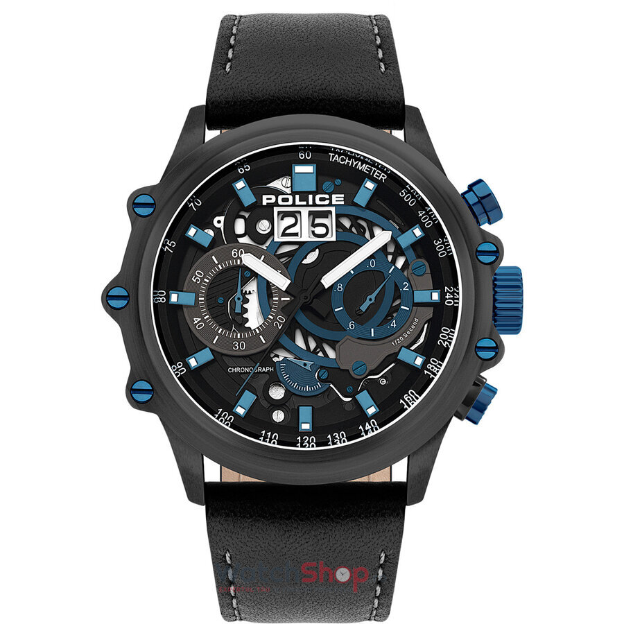 Ceas Police Original Barbatesc Casual Negru LUANG PL16018JSU.02 Luang Cronograf Quartz cu Comanda Online