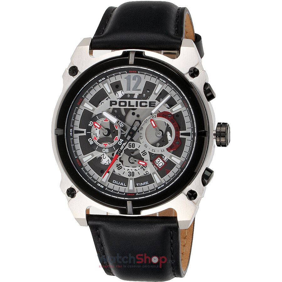 Ceas Police Original Barbatesc Fashion Gri ANTRIM PL16020JSTB.04 Dual Time Quartz cu Comanda Online