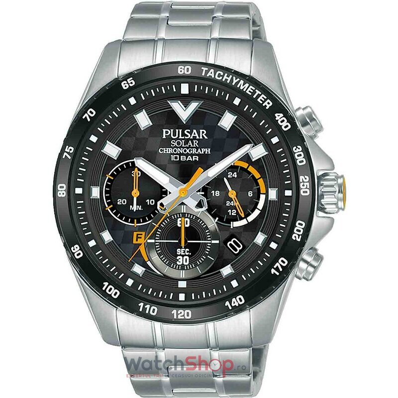 Ceas Pulsar Original Barbatesc Sport Negru CHRONO PZ5103X1 Solar cu Comanda Online