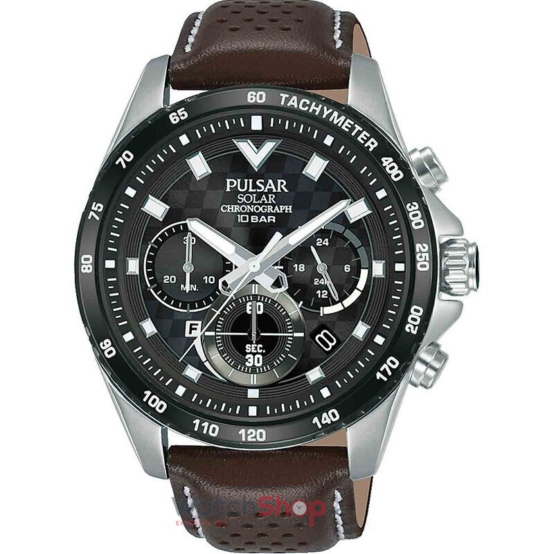 Ceas Pulsar Original Barbatesc Sport Negru CHRONO PZ5109X1 Solar cu Comanda Online