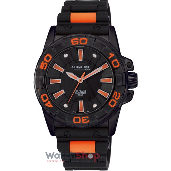 Ceas Q&Q Casual-Sport Barbatesc ATTRACTIVE DA32J502Y STYLISH- Negru Quartz cu Comanda Online