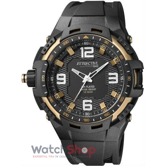 Ceas Q&Q Casual-Sport Barbatesc Attractive Zippy DA70J002Y Negru Quartz cu Comanda Online