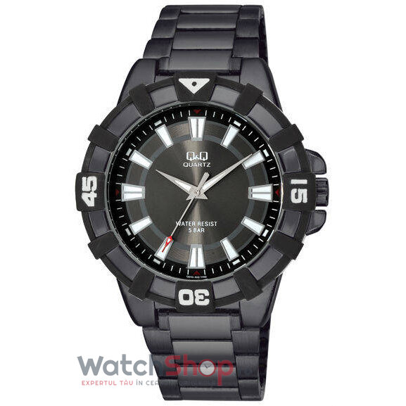 Ceas Q&Q Casual-Sport Barbatesc Q840J402Y Negru Quartz cu Comanda Online