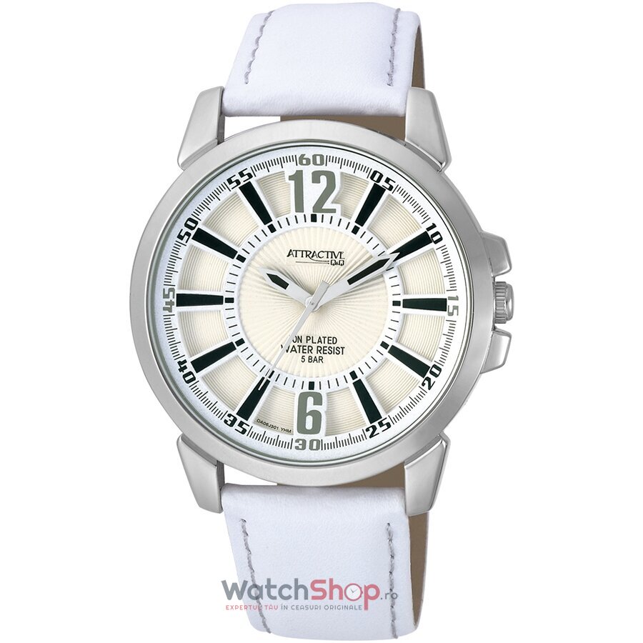 Ceas Q&Q Casual-Sport Barbatesc STYLISH-DA06J311Y Alb Quartz cu Comanda Online