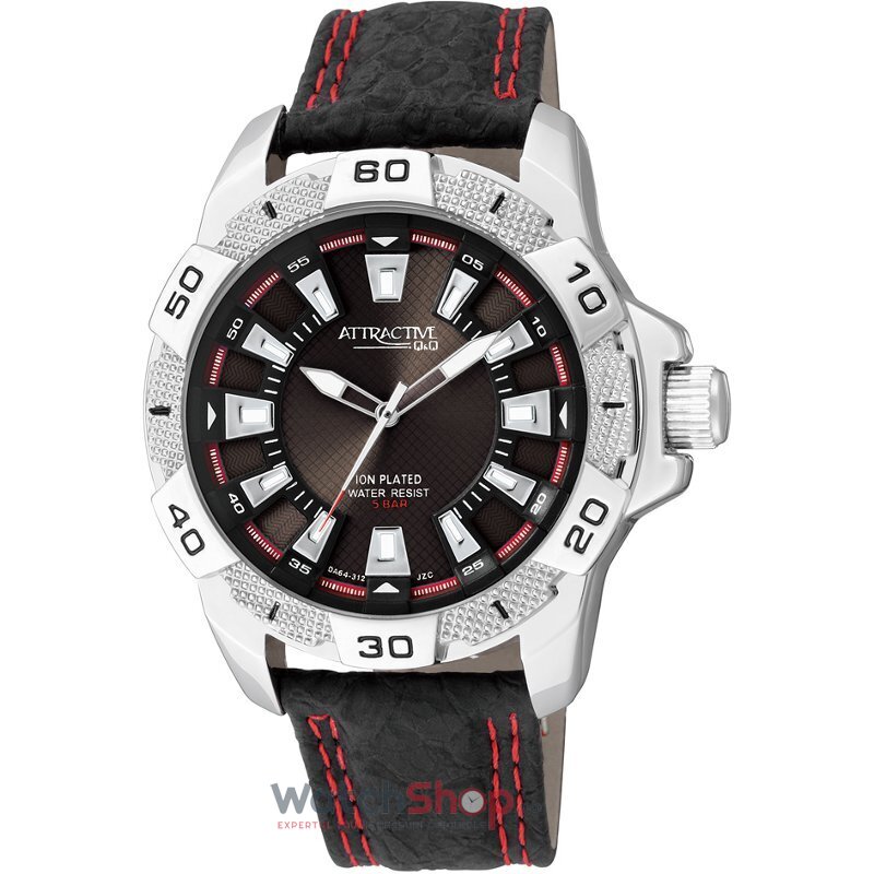 Ceas Q&Q Casual-Sport Barbatesc STYLISH-DA64J302Y Maro Quartz cu Comanda Online