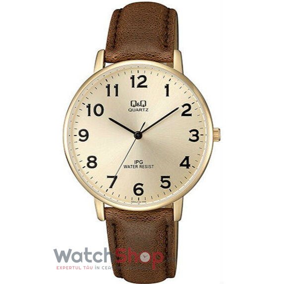 Ceas Q&Q Original Barbatesc Casual Auriu QZ00J103Y Quartz cu Comanda Online