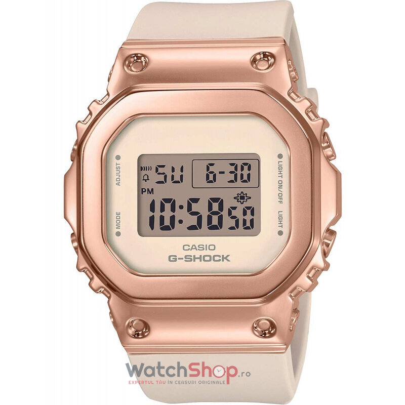 Ceas Sport Casio G-SHOCK GM-S5600PG-4ER Crem de Dama Original cu Comanda Online