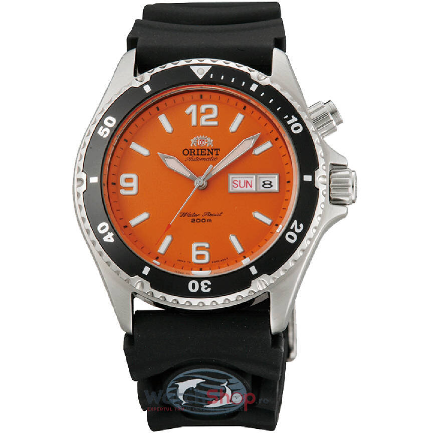 Ceas Sport Orient Barbatesc Y EM65004M Portocaliu Automatic Original cu Comanda Online