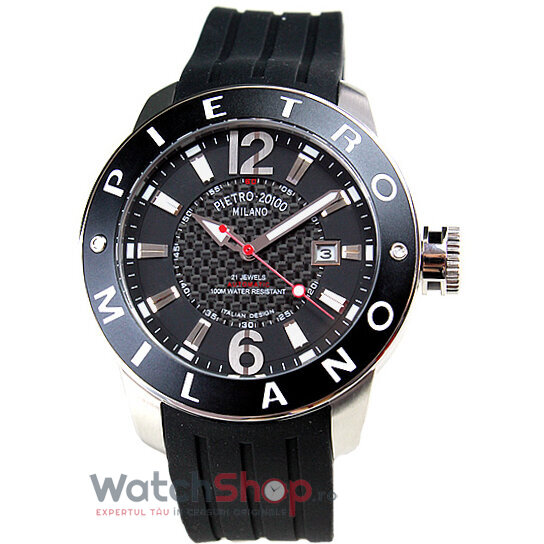 Ceas Sport Pietro Milano Barbatesc PMK.45P.101A Negru Automatic Original cu Comanda Online