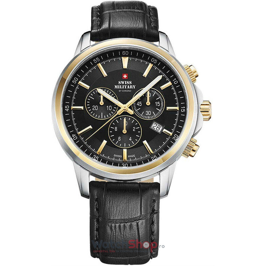 Ceas Sport Swiss Military Barbatesc by Chrono SM34052.10 Chronograph Negru Quartz Original cu Comanda Online