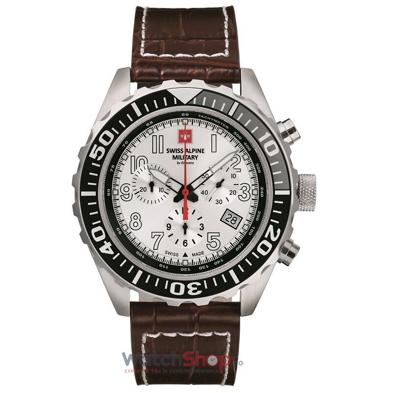 Ceas Swiss Alpine Military Original Barbatesc Sport Alb BY GROVANA SAM7076.9532 Cronograf Quartz cu Comanda Online