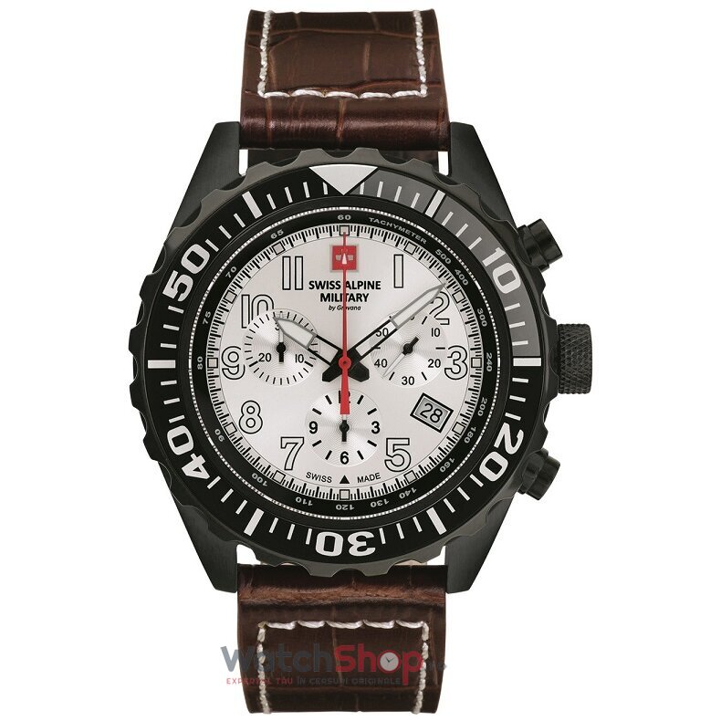 Ceas Swiss Alpine Military Original Barbatesc Sport Alb BY GROVANA SAM7076.9572 Cronograf Quartz cu Comanda Online