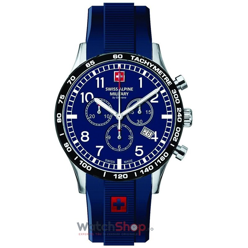 Ceas Swiss Alpine Military Original Barbatesc Sport Albastru 1746.9835 Cronograf Quartz cu Comanda Online