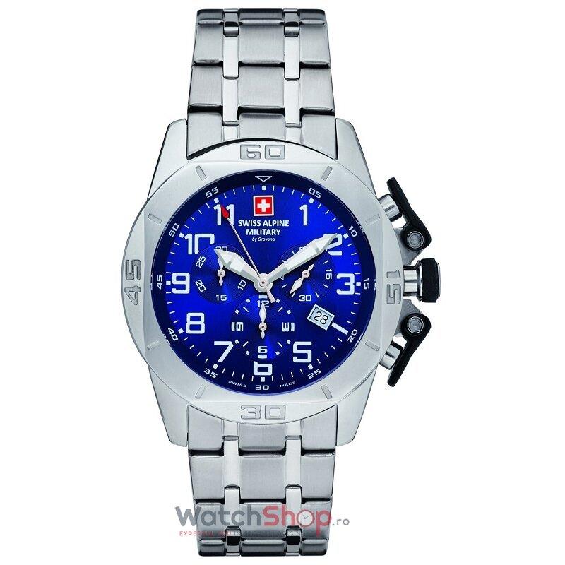 Ceas Swiss Alpine Military Original Barbatesc Sport Albastru BY GROVANA SAM7063.9135 Cronograf Quartz cu Comanda Online