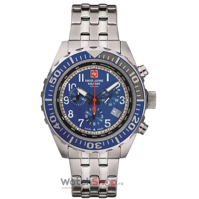 Ceas Swiss Alpine Military Original Barbatesc Sport Albastru BY GROVANA SAM7076.9135 Cronograf Quartz cu Comanda Online