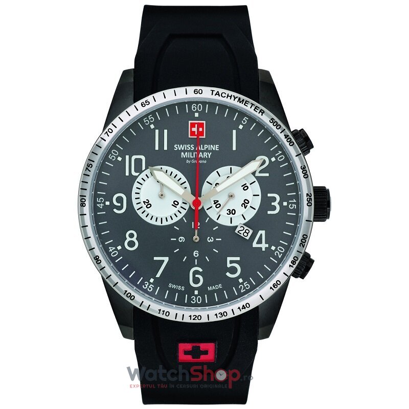 Ceas Swiss Alpine Military Original Barbatesc Sport Gri 7082.9878 Cronograf Quartz cu Comanda Online