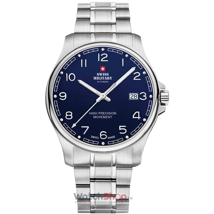 Ceas Swiss Military Original Barbatesc Casual Albastru by Chrono SM30200.18 Quartz cu Comanda Online