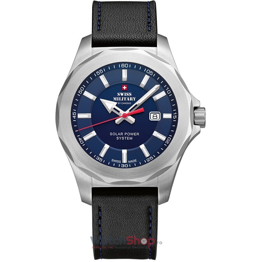 Ceas Swiss Military Original Barbatesc Casual Albastru by Chrono SMS34073.05 Quartz Solar cu Comanda Online