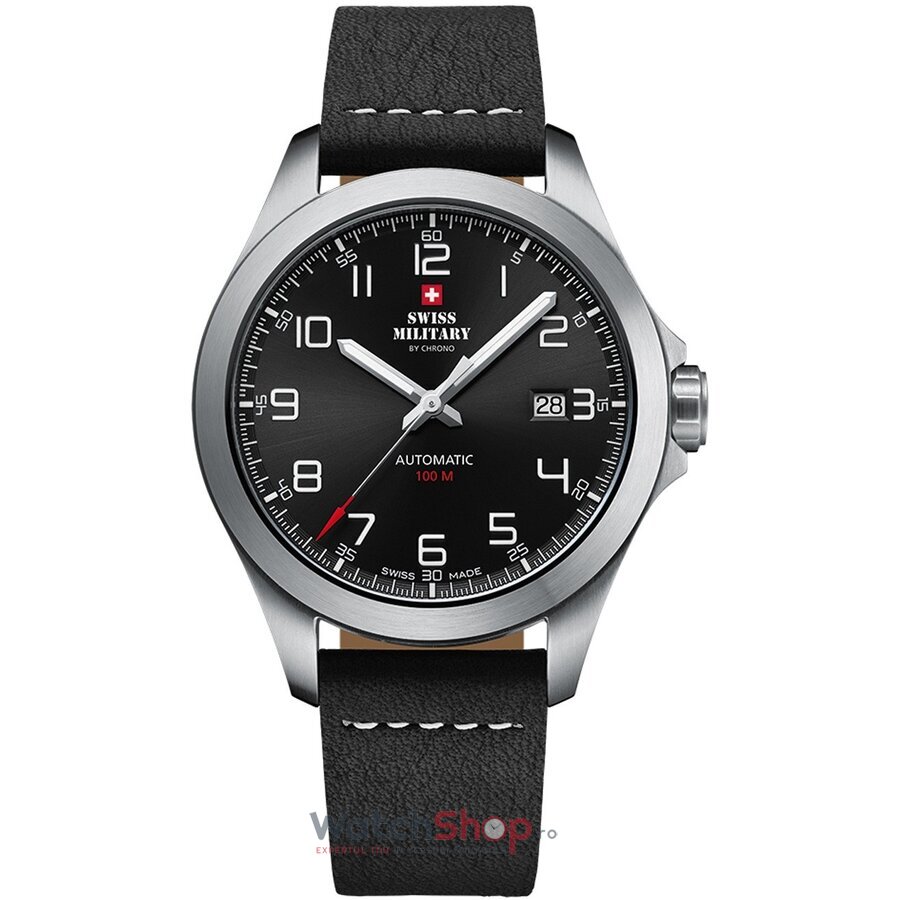 Ceas Swiss Military Original Barbatesc Casual Negru by Chrono SMA34077.01 Automatic cu Comanda Online