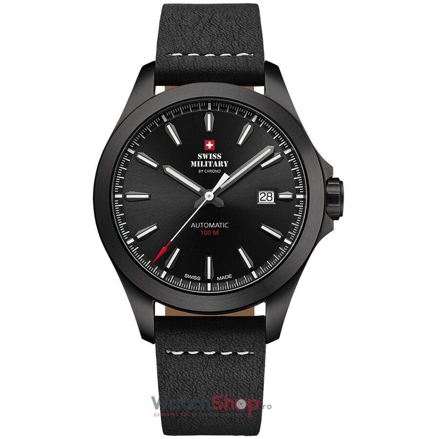 Ceas Swiss Military Original Barbatesc Casual Negru by Chrono SMA34077.10 Automatic cu Comanda Online