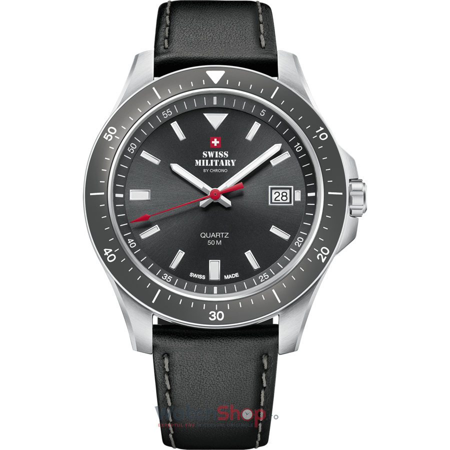 Ceas Swiss Military by Chrono Original Barbatesc Casual Gri SM34082.06 Quartz cu Comanda Online