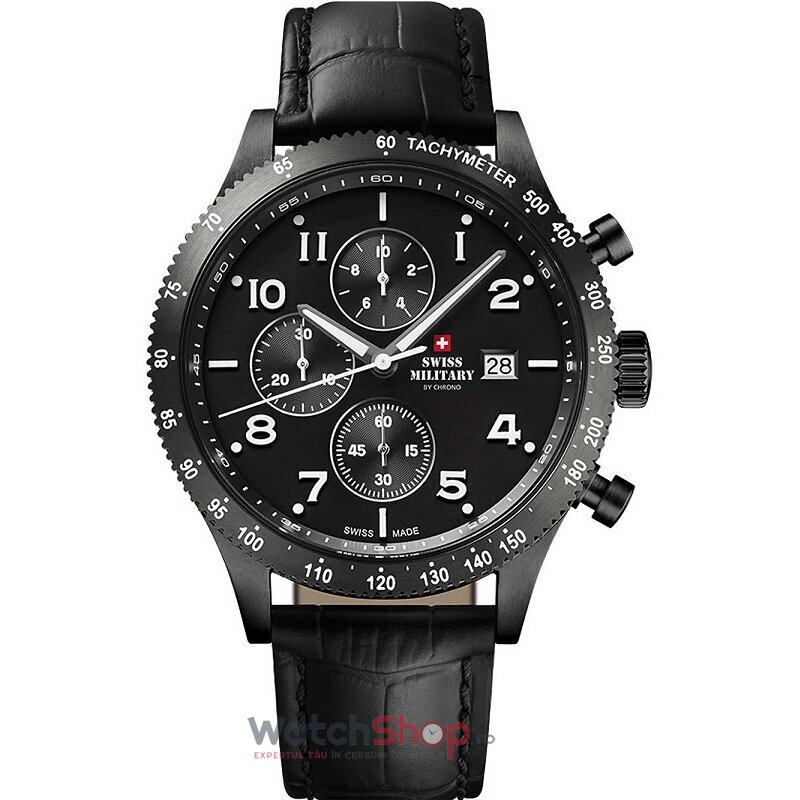 Ceas Swiss Military by Chrono Original Barbatesc Casual Negru S SM34084.07 Cronograf Quartz cu Comanda Online