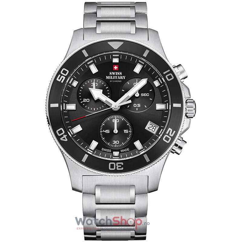 Ceas Swiss Military by Chrono Original Barbatesc Sport Negru SM34067.10 Cronograf Quartz cu Comanda Online