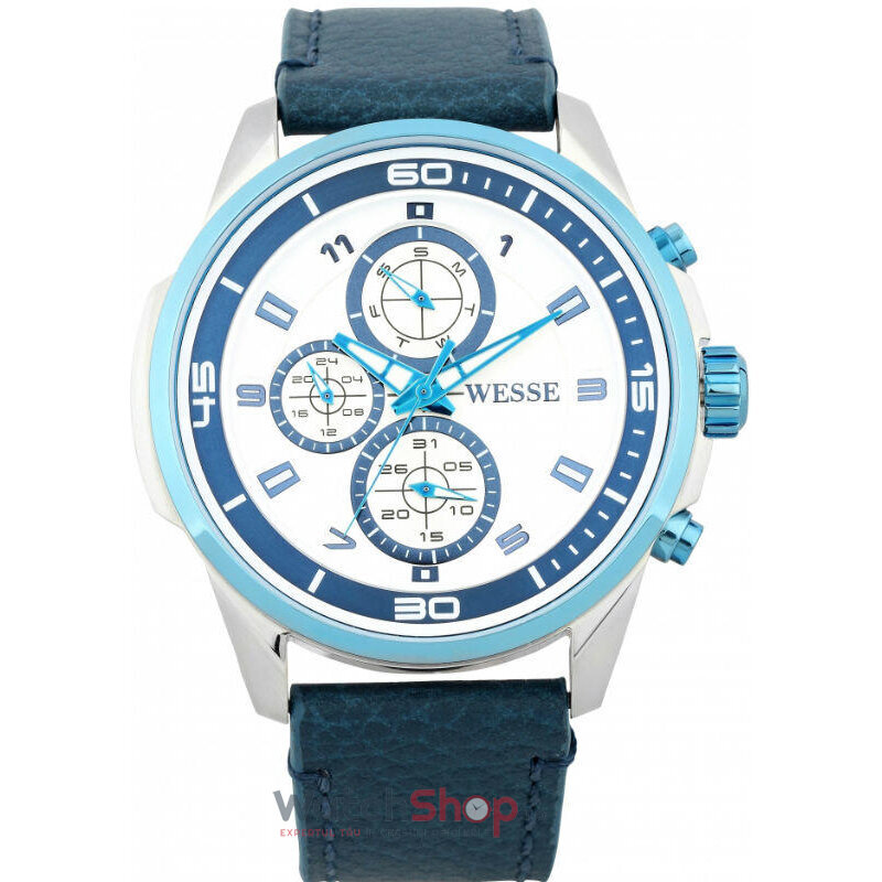 Ceas WESSE Original Barbatesc Casual Alb MORGAN WWG400106L Quartz cu Comanda Online