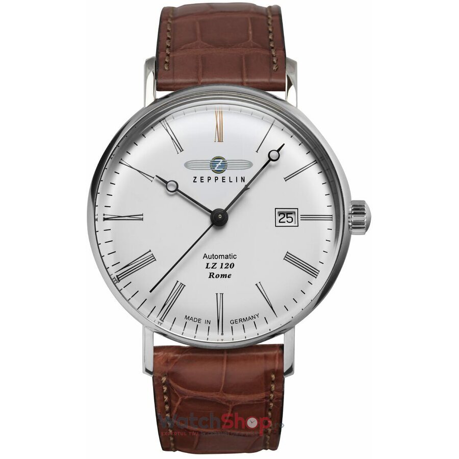 Ceas Zeppelin Original Barbatesc Casual Alb LZ120 ROME 7154-1 Automatic cu Comanda Online