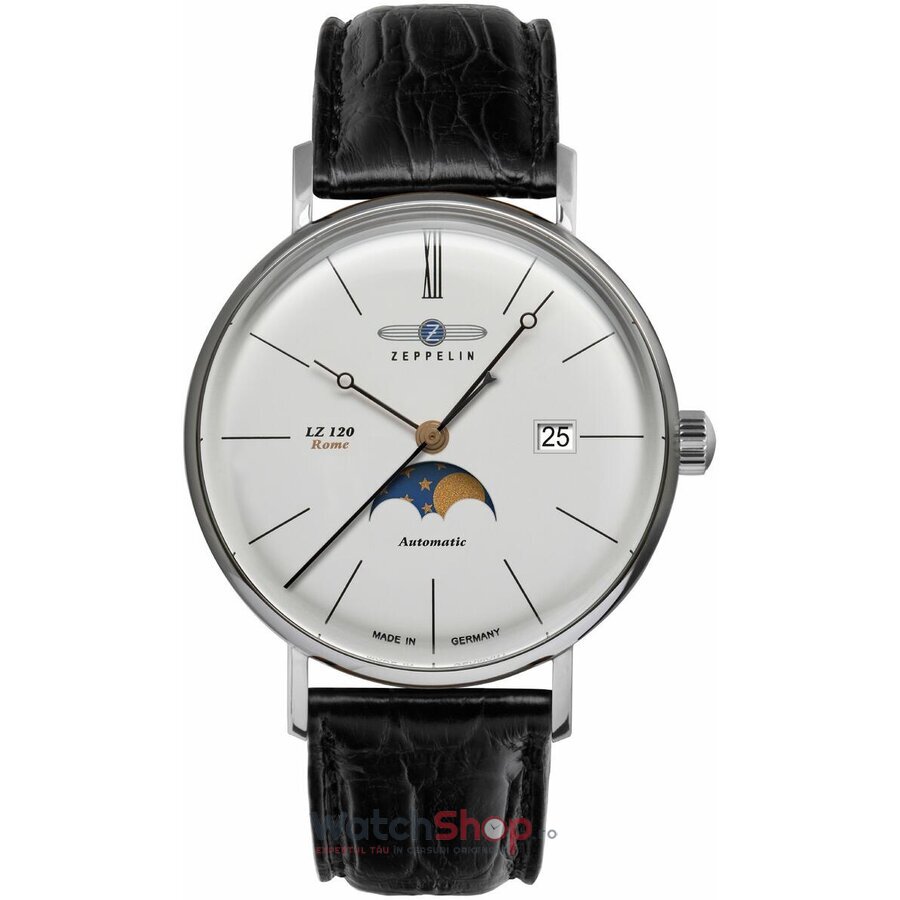 Ceas Zeppelin Original Barbatesc Lux Alb LZ120 Rome 7108-4 Automatic cu Comanda Online