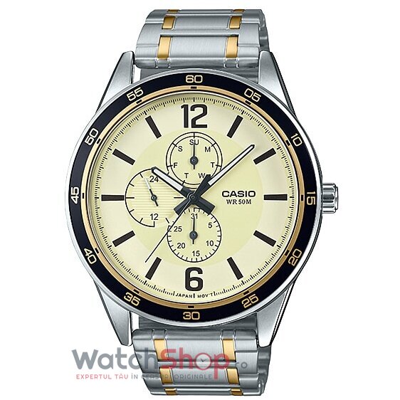 Ceas de Mana Casio Casual Crem ENTICER MTP-E319SG-9BV pentru Barbati cu Comanda Online