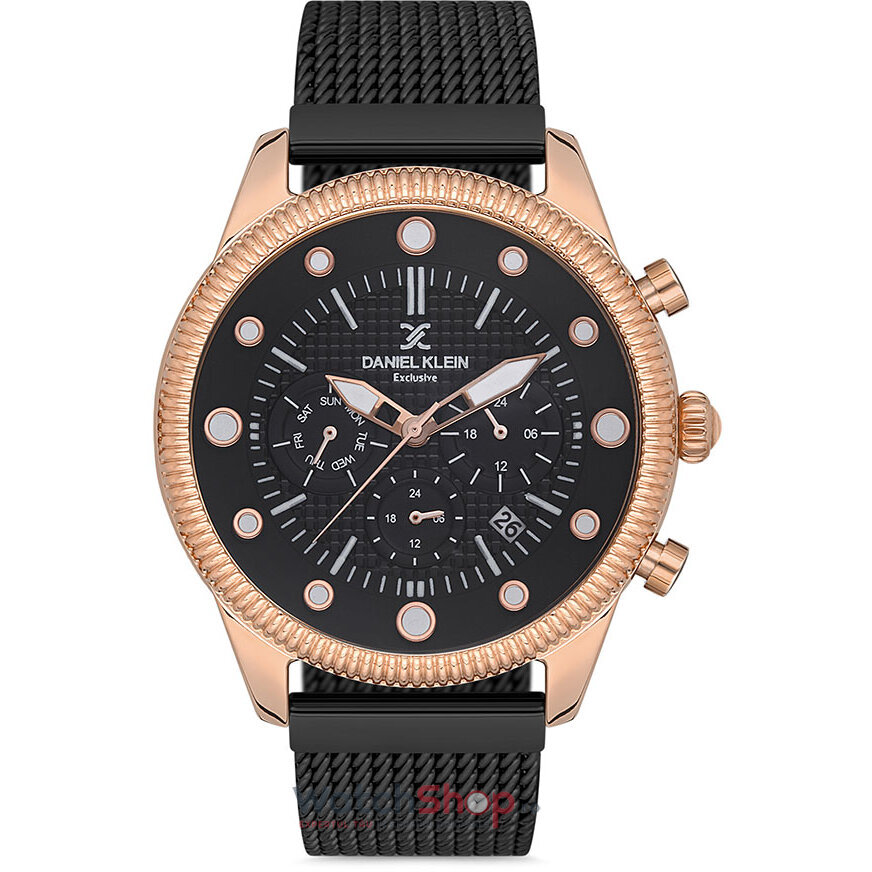 Ceas de Mana Daniel Klein Casual Negru EXCLUSIVE DK.1.12722.5 pentru Barbati cu Comanda Online