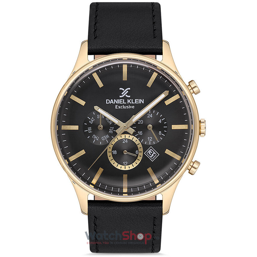 Ceas de Mana Daniel Klein Elegant Negru EXCLUSIVE DK.1.12753.5 pentru Barbati cu Comanda Online