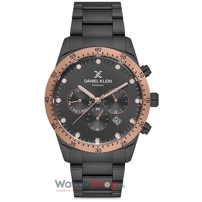 Ceas de Mana Daniel Klein Sport Negru EXCLUSIVE DK.1.12600.6 pentru Barbati cu Comanda Online