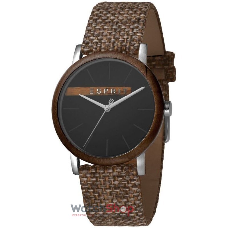 Ceas de Mana ESPRIT Casual Negru PLYWOOD ES1G030L0045 pentru Barbati cu Comanda Online