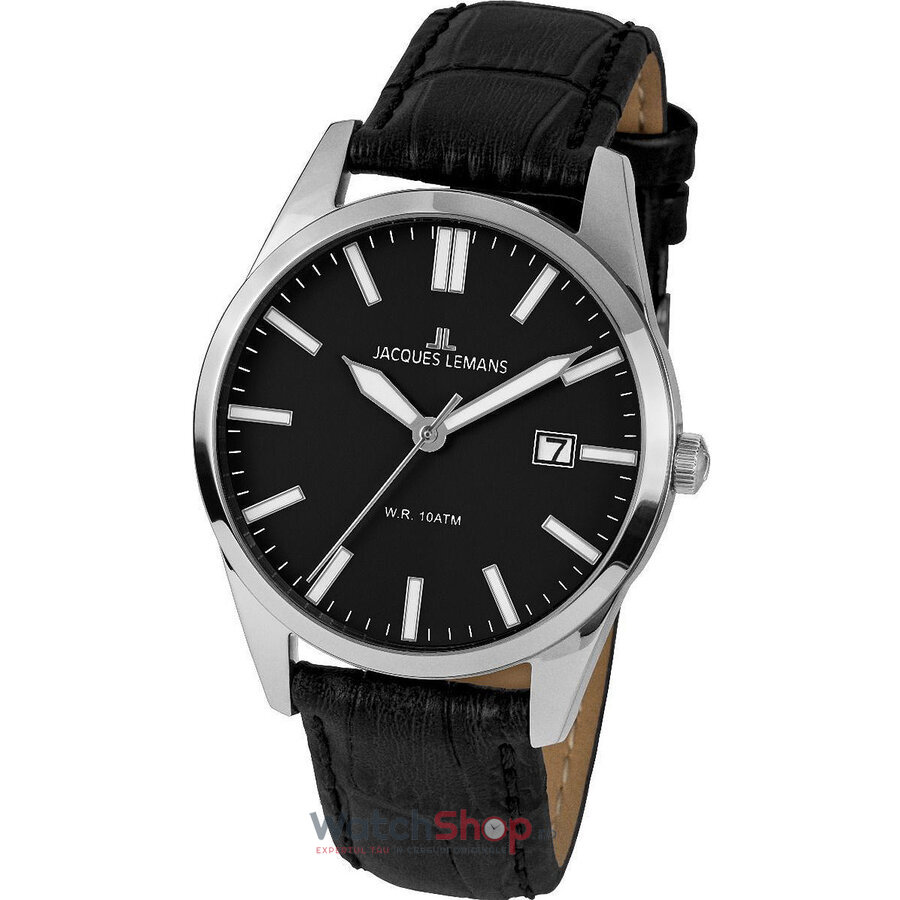 Ceas de Mana Jacques Lemans Sport Negru 1-2002D pentru Barbati cu Comanda Online