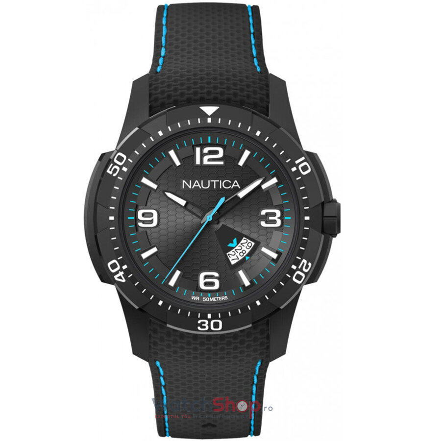 Ceas de Mana Nautica Sport Negru NSC 16 NAI13511G pentru Barbati cu Comanda Online