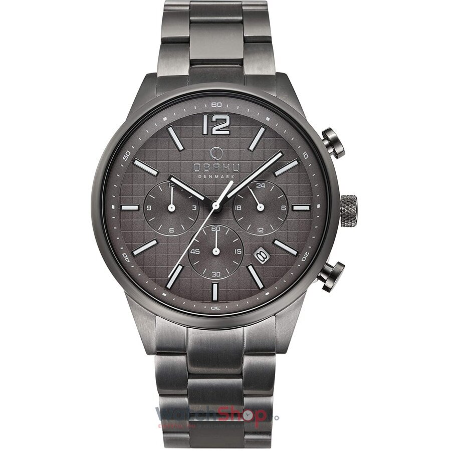 Ceas de Mana Obaku Casual Gri Antracit SKOV V205GUUUSU Chronograph pentru Barbati cu Comanda Online