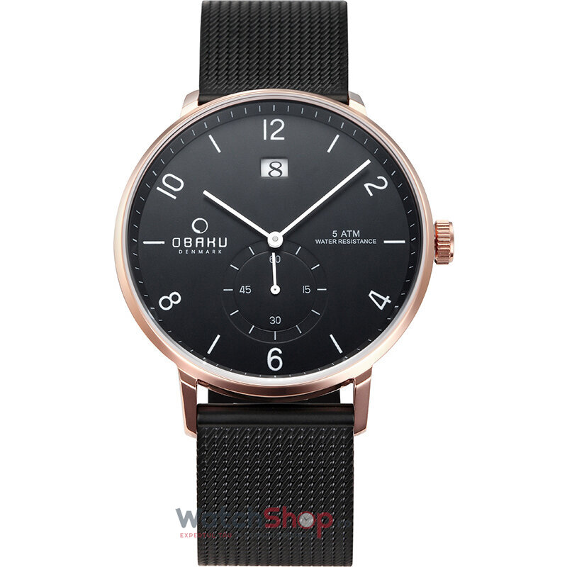 Ceas de Mana Obaku Casual Negru RISLEN V190GDVBMB pentru Barbati cu Comanda Online