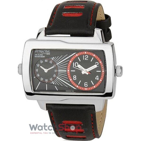 Ceas de Mana Q&Q Casual Negru GT COUPE DA08J325Y pentru Barbati cu Comanda Online