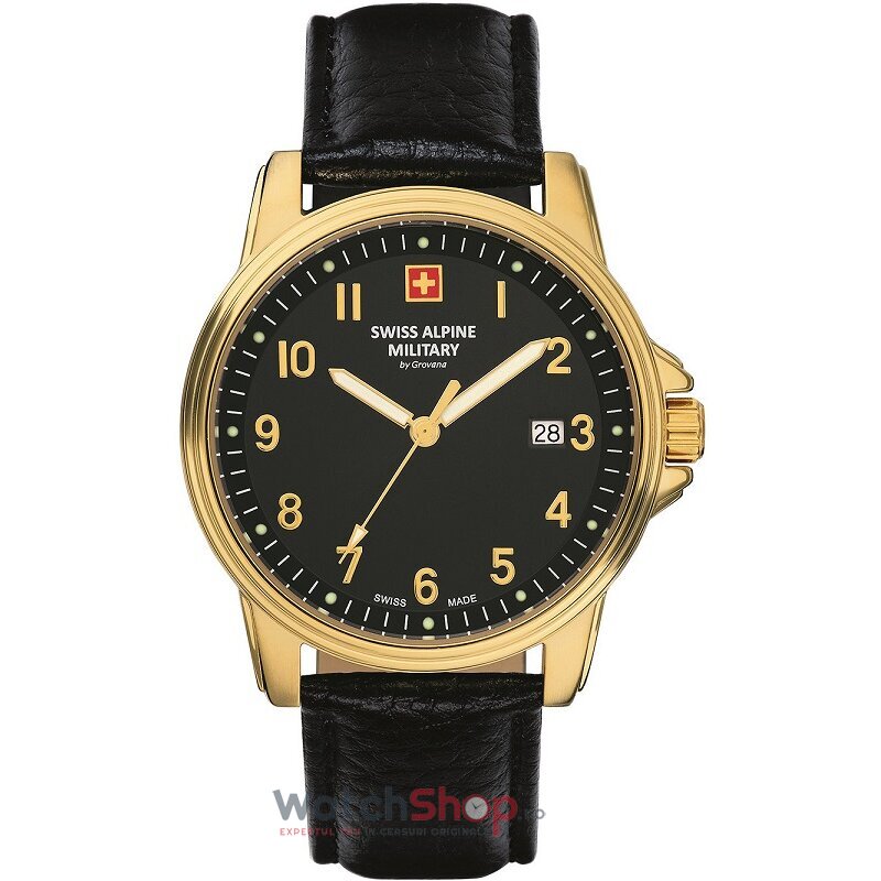 Ceas de Mana Swiss Alpine Military Elegant Negru BY GROVANA SAM7011.1517 pentru Barbati cu Comanda Online